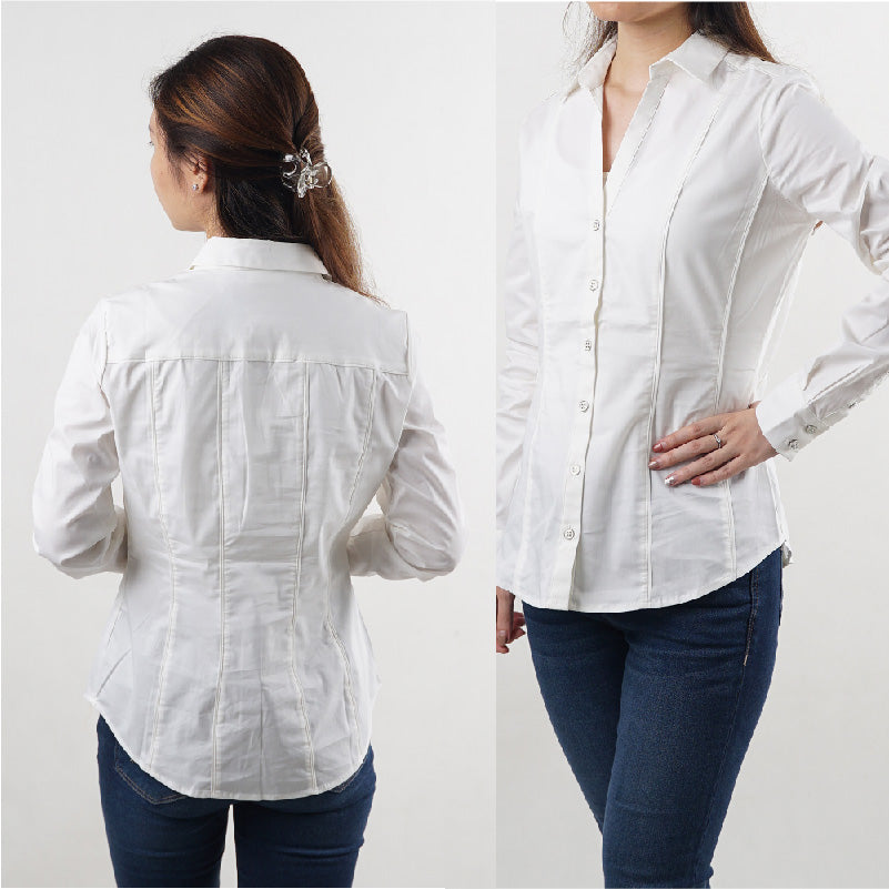 Kemeja blouse - Vneck double line blouse (CG-NYC 06)