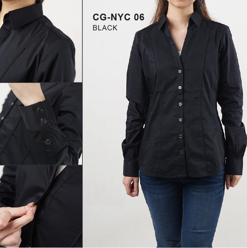 Kemeja blouse - Vneck double line blouse (CG-NYC 06)