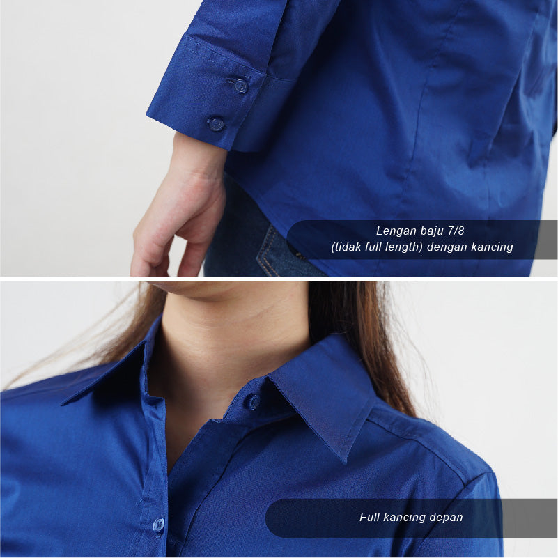 Kemeja blouse - Women cotton twill full button blouse (CG-NYC 07)