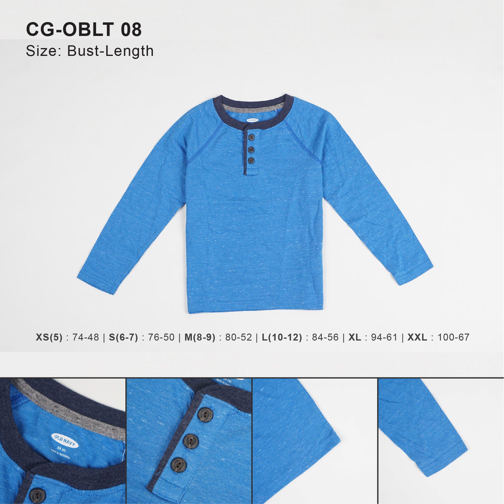 Kaos anak laki-laki - Raglan crew neck heathered colour boys tee (CG-OBLT 08)