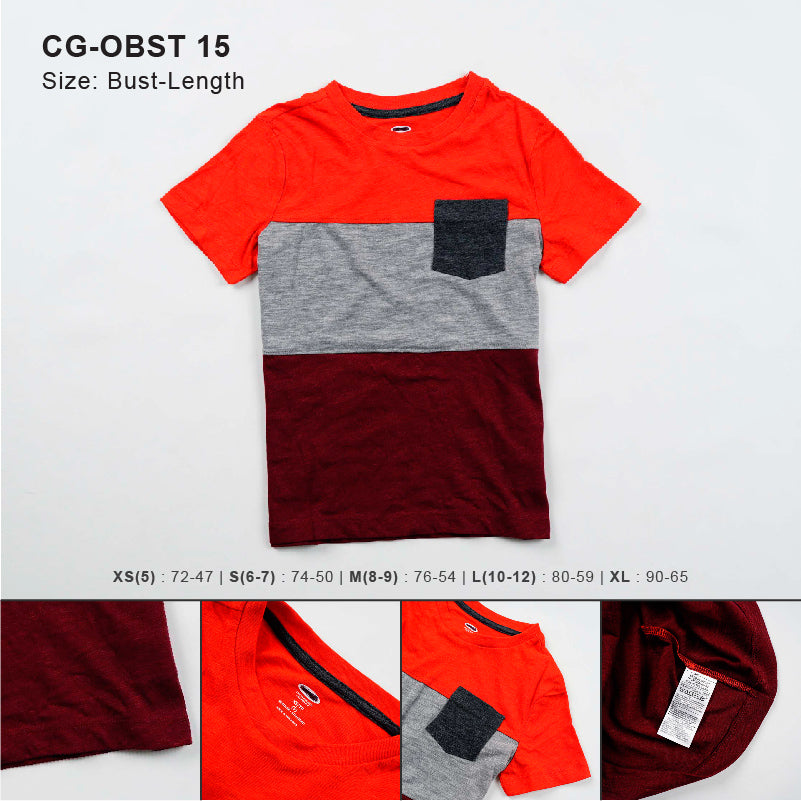 Kaos Anak Laki -Laki - 3 Tone Colourblocked Pocket [CG-OBST 15]