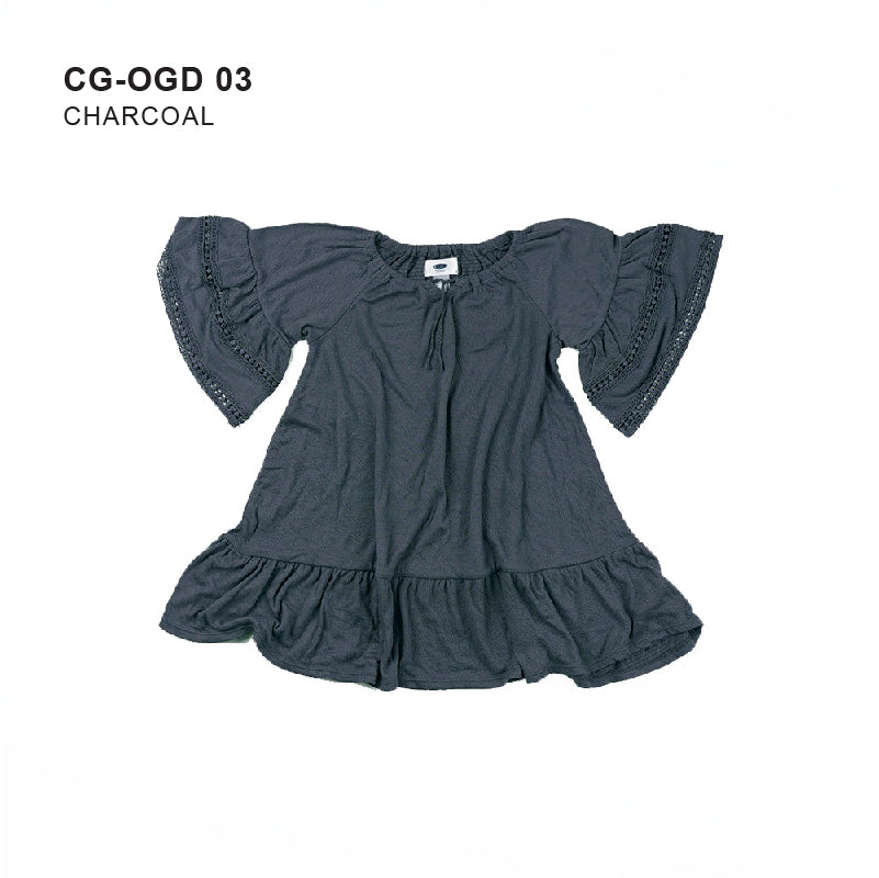 Dress Anak Perempuan - Bell Sleeve Coal Smoke Lace Dress Girls [CG-OGD 03]