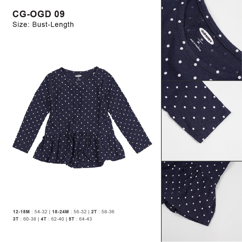 Dress Anak Perempuan - Soft Cotton Peplum Dress Girls [CG-OGD 09]