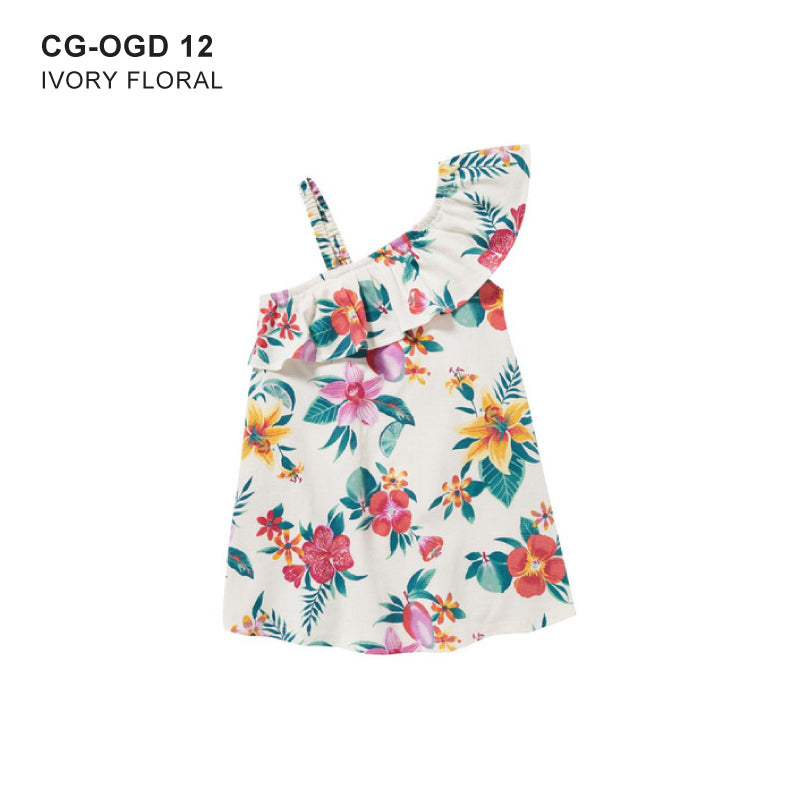Dress Anak Perempuan - One Shoulder Floral Swing Dress [CG-OGD 12]