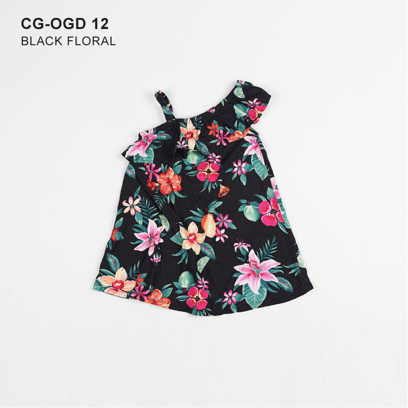 Dress Anak Perempuan - One Shoulder Floral Swing Dress [CG-OGD 12]