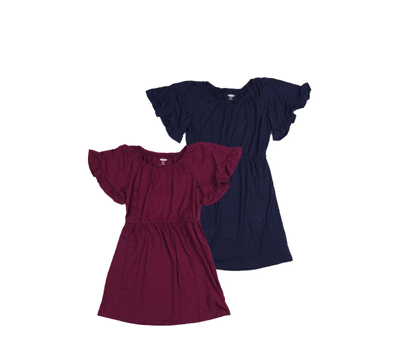 Dress Anak Perempuan - Ruffle Sleeve Ribbed Waist Long Dress [CG-OGD 13]