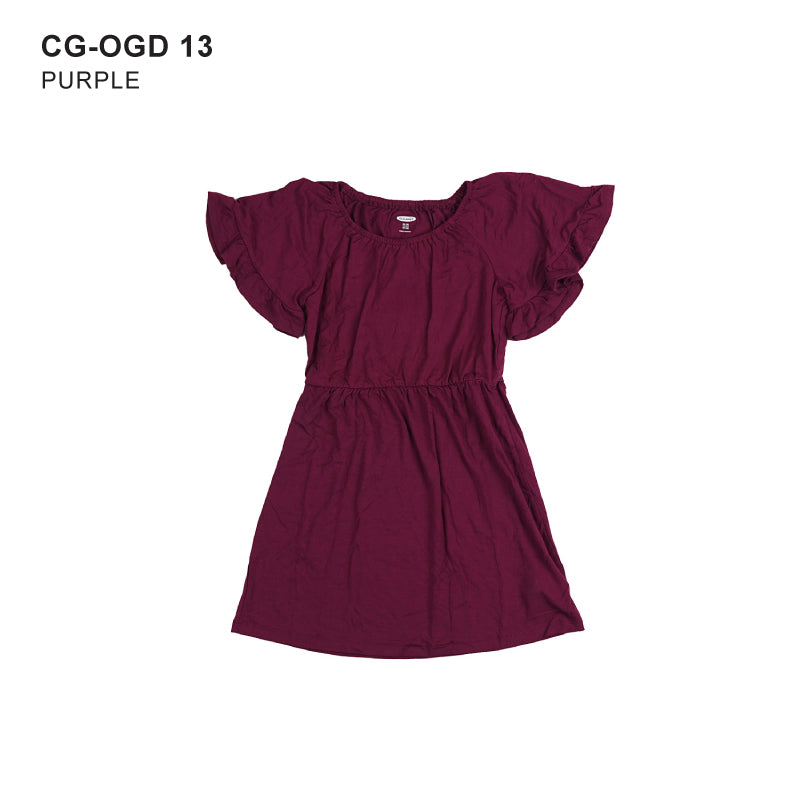 Dress Anak Perempuan - Ruffle Sleeve Ribbed Waist Long Dress [CG-OGD 13]