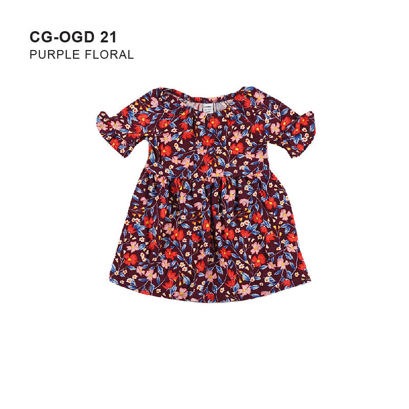 Dress Anak Perempuan - Printed Ruffle Luff Sleeve A-line Dress [CG-OGD 21]