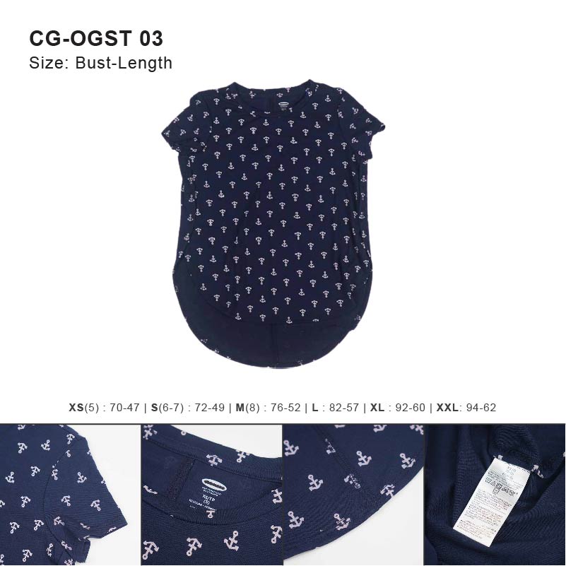 Kaos Anak Perempuan -Short Sleeve Rayon Navy Sail Tee Girls [CG-OGST 03]