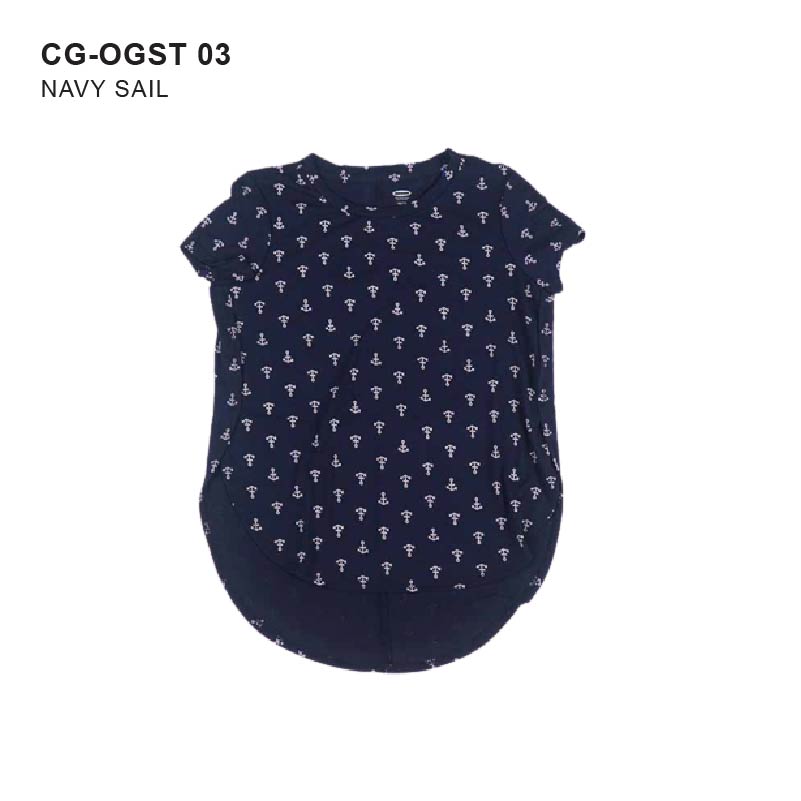 Kaos Anak Perempuan -Short Sleeve Rayon Navy Sail Tee Girls [CG-OGST 03]