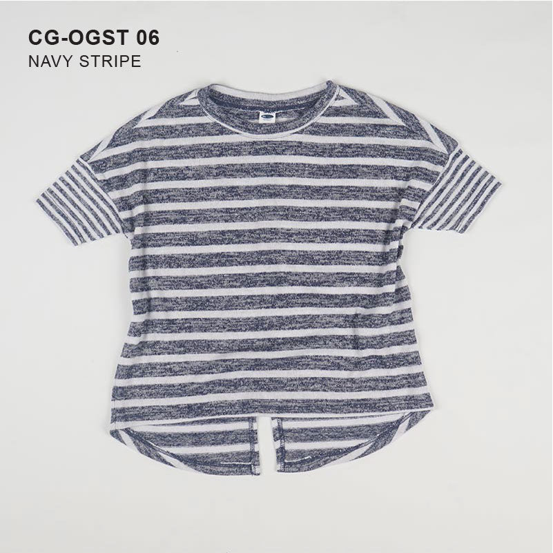 Kaos Anak Perempuan - Short Sleeve Ribbed Streipe Girls Tee [CG-OGST 06]