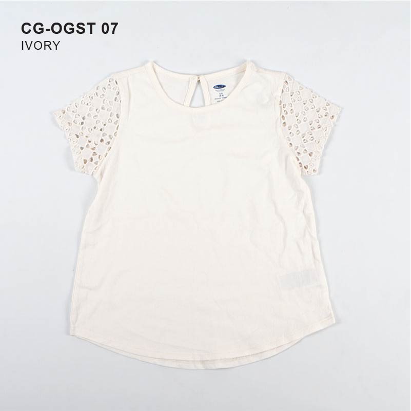 Kaos Anak Perempuan - Short Sleeve Lace Sleeve Girls Top [CG-OGST 07]