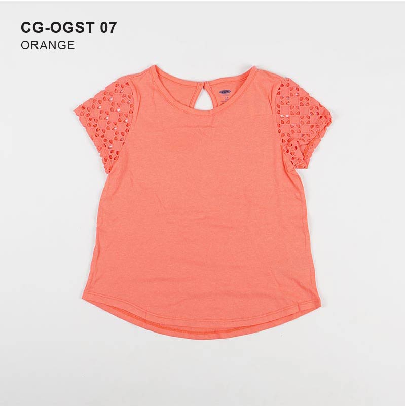 Kaos Anak Perempuan - Short Sleeve Lace Sleeve Girls Top [CG-OGST 07]