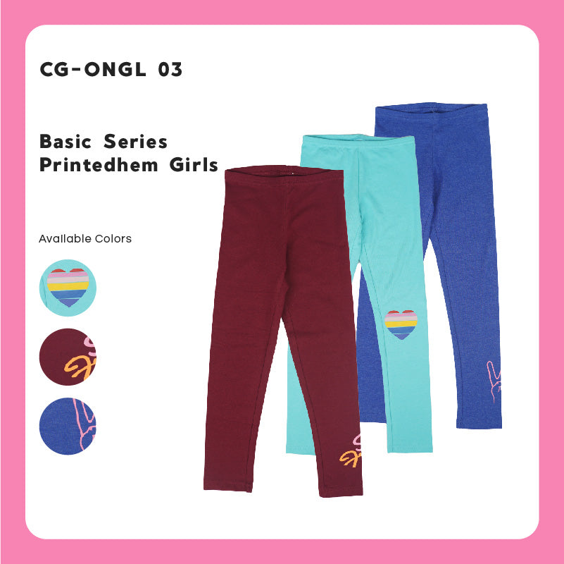 Legging Anak Perempuan - Basic Series Printedhem Girls (CG-ONGL 03)