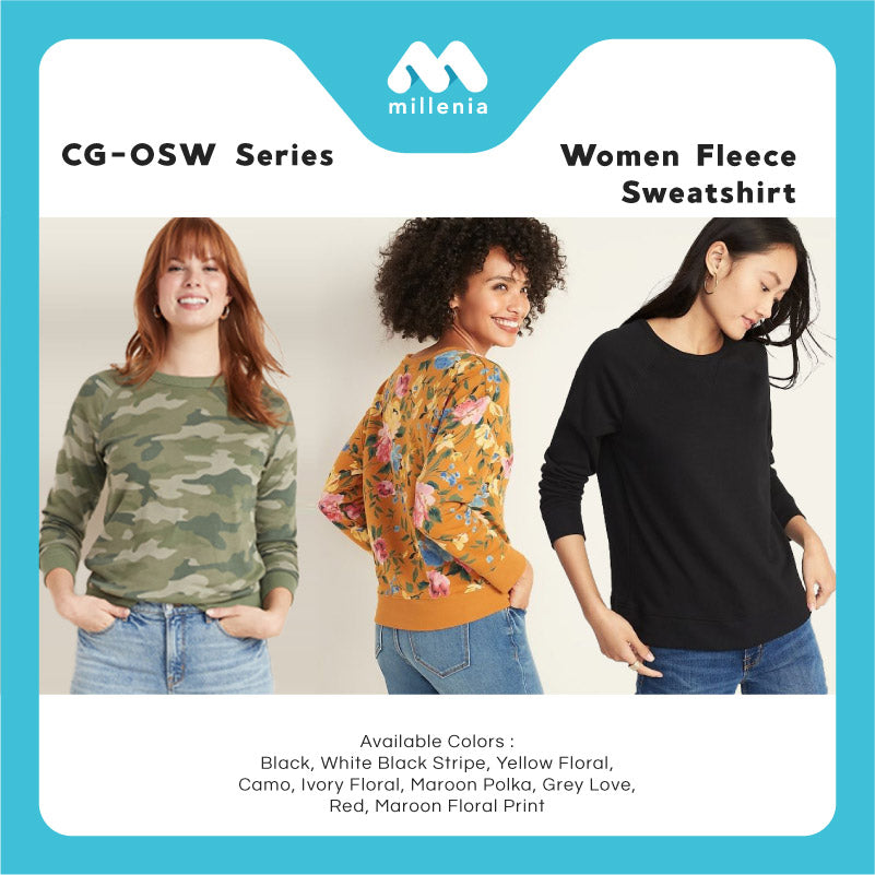 Sweatshirt Wanita -Relaxed Women Sweatshirt Crew Neck (CG-OSW GAB)