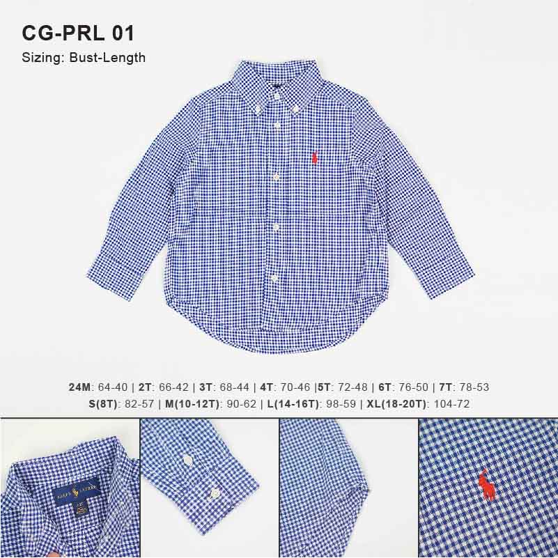 Kemeja Anak Laki-Laki-Boys Button Down Poplin Shirt [CG-PRL 01 II]