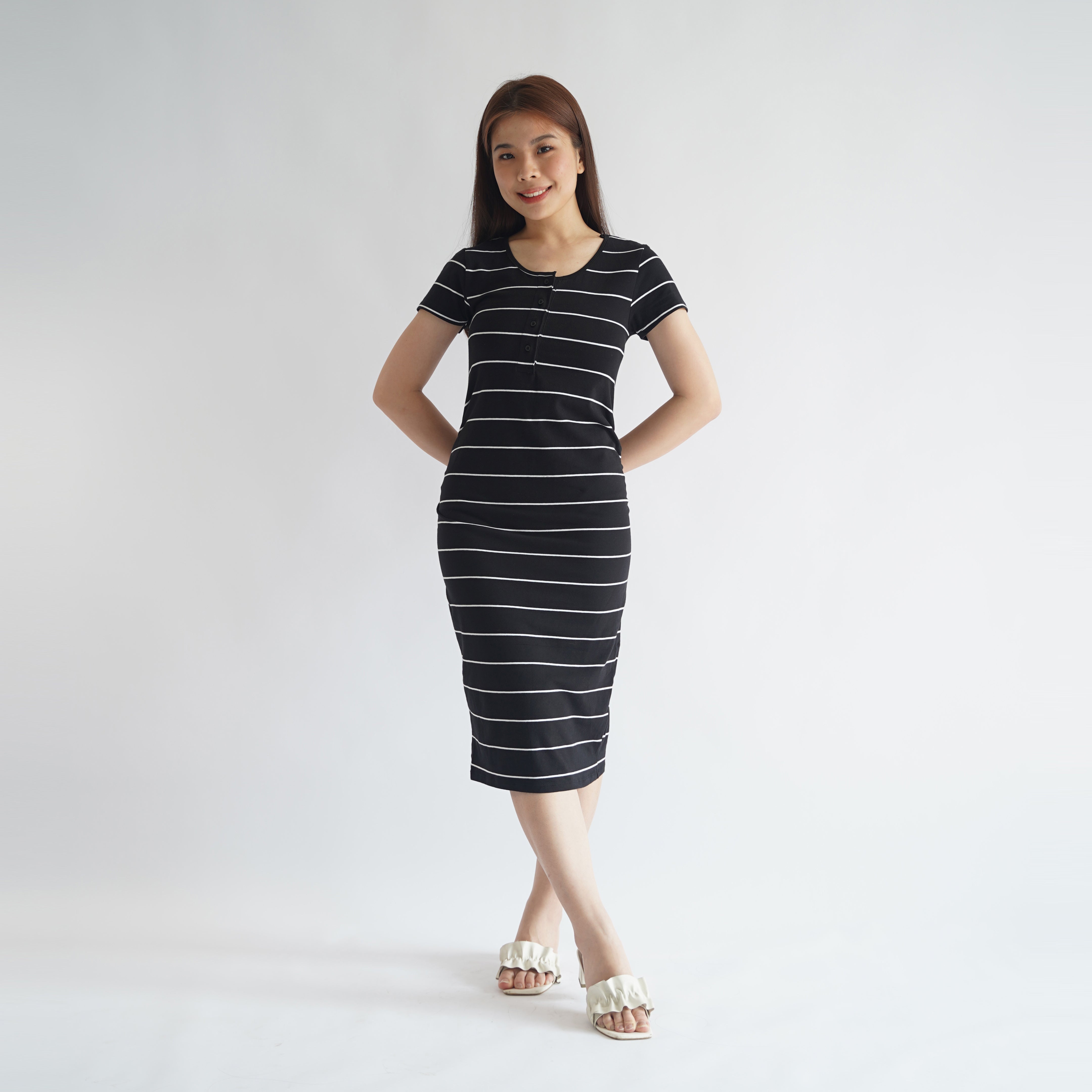Dress Wanita Hamil Lengan Pendek tersedia 3 Warna (CG-TMDW 02)