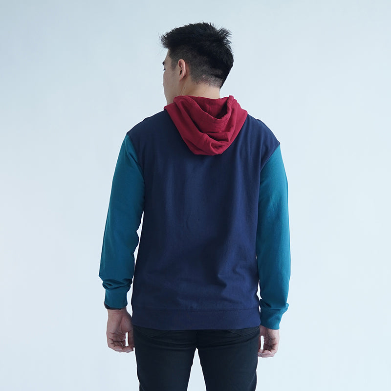 Hoodie Pria Lengan Panjang Warna Navy (CG-OUMH 01)