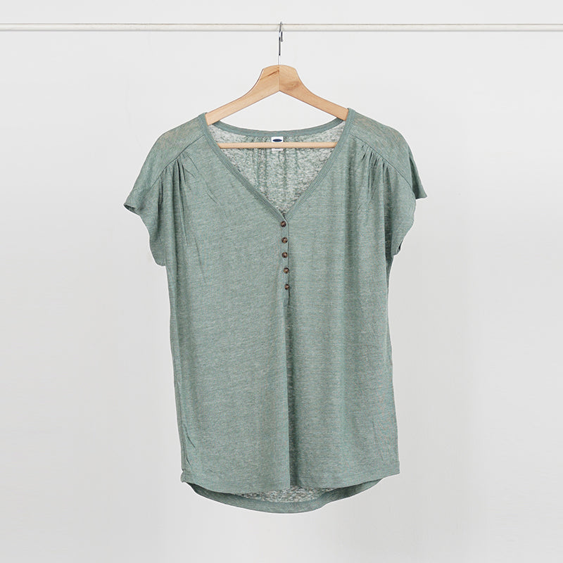 Kaos Wanita  Vneck Tee Henley (CG-ONB 05)