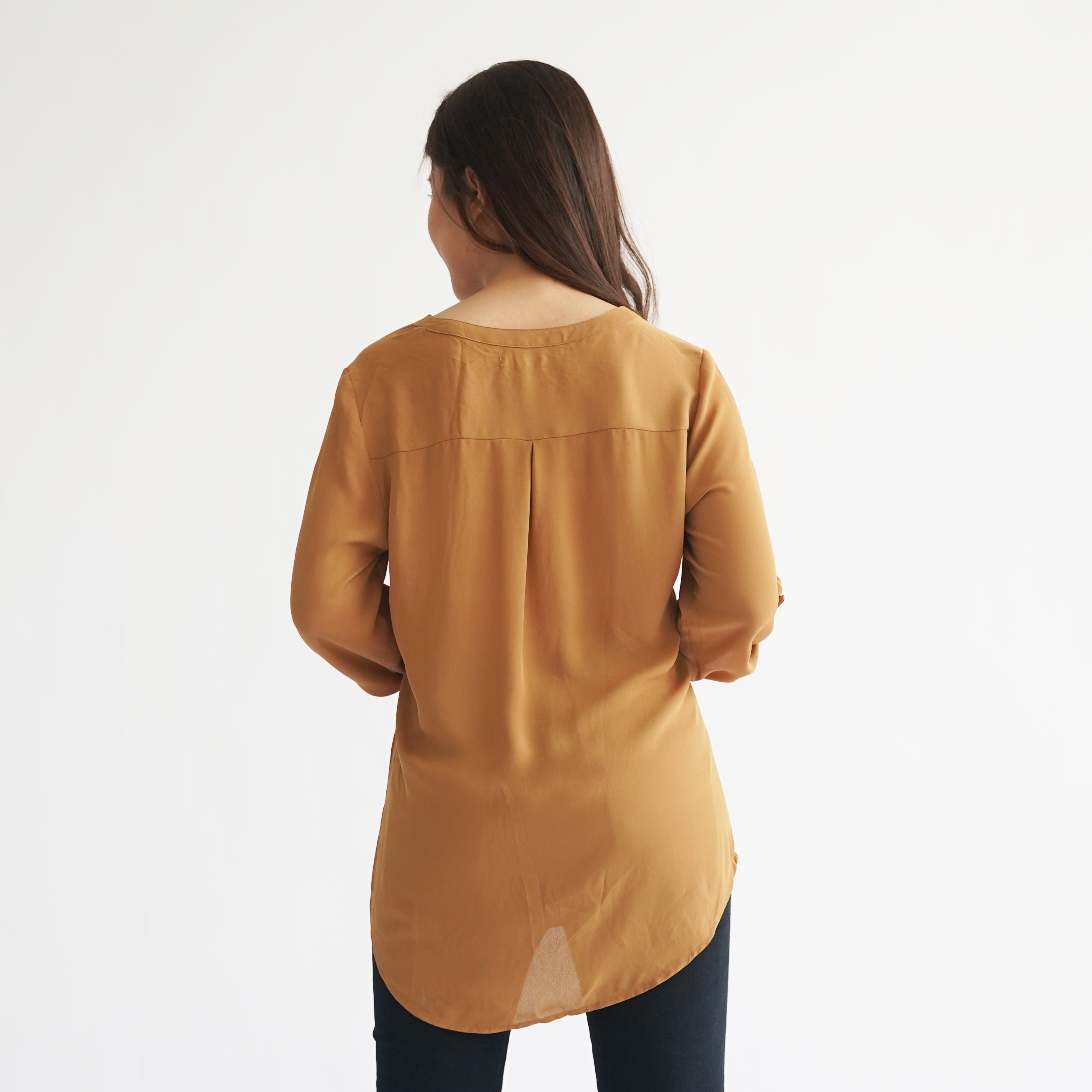 Blouse Wanita V-Neck Pocket floral & solid [CG-MAU 01]