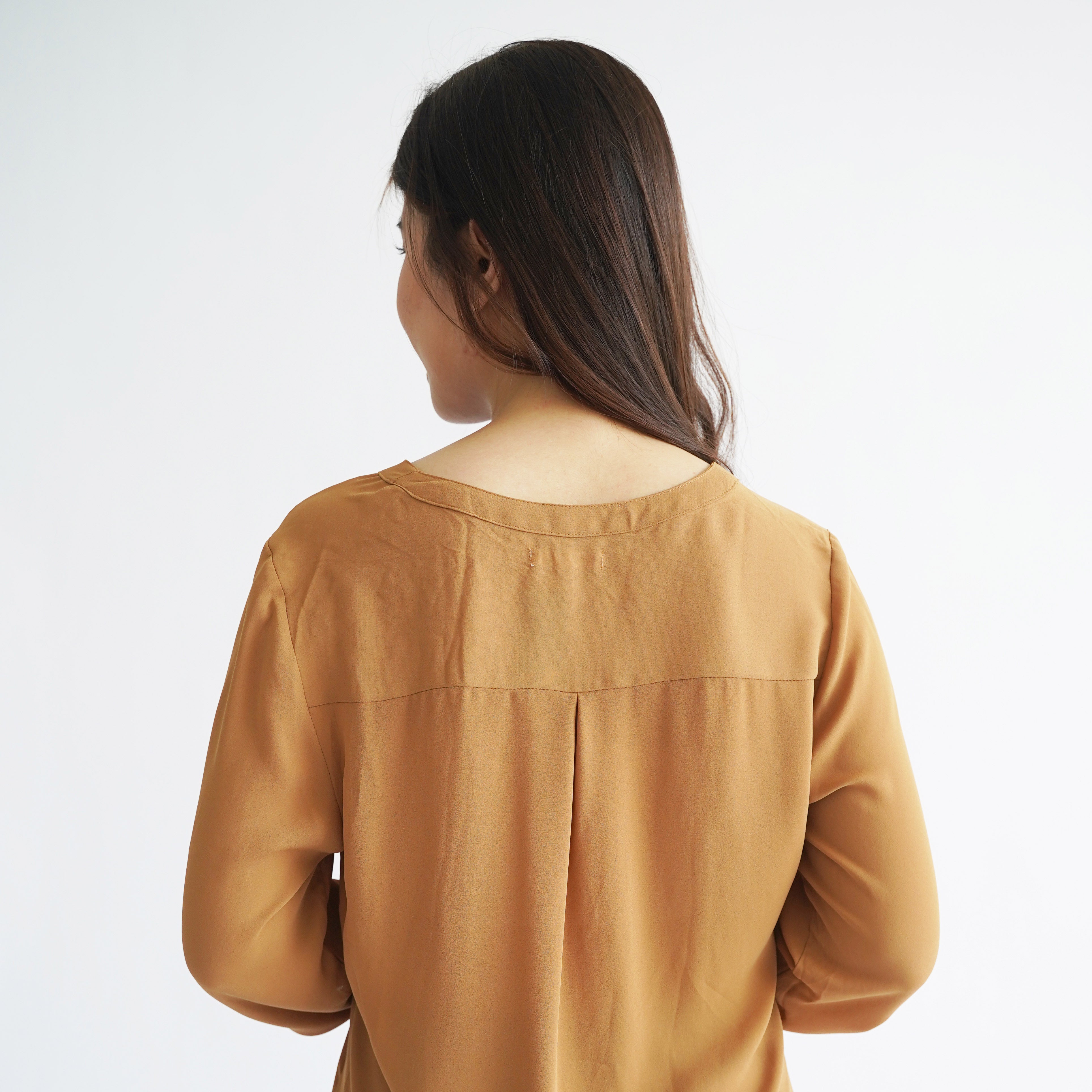 Blouse Wanita V-Neck Pocket floral & solid [CG-MAU 01]