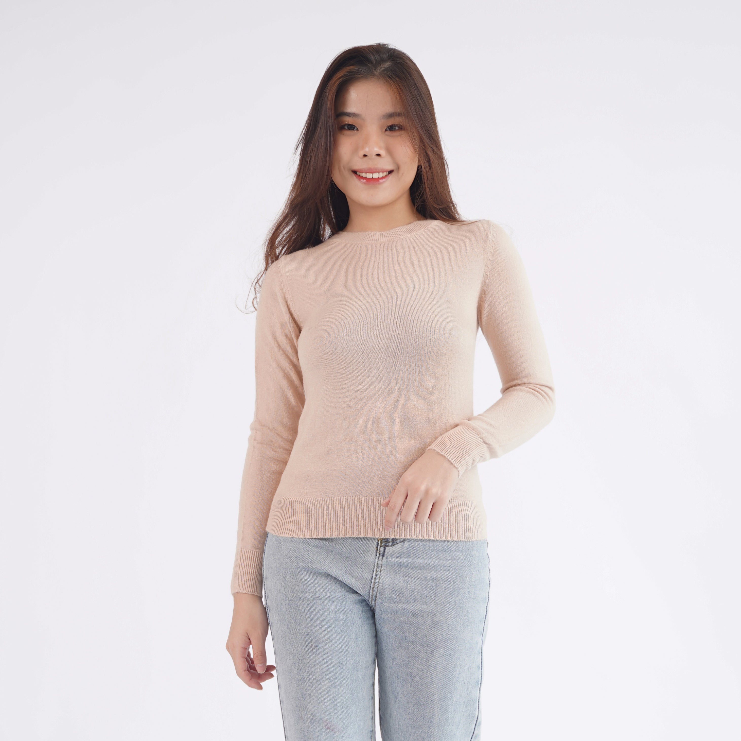 Sweatshirt Wanita Round Neck Basic Knit Motif Polos [CG-ZRS 01]
