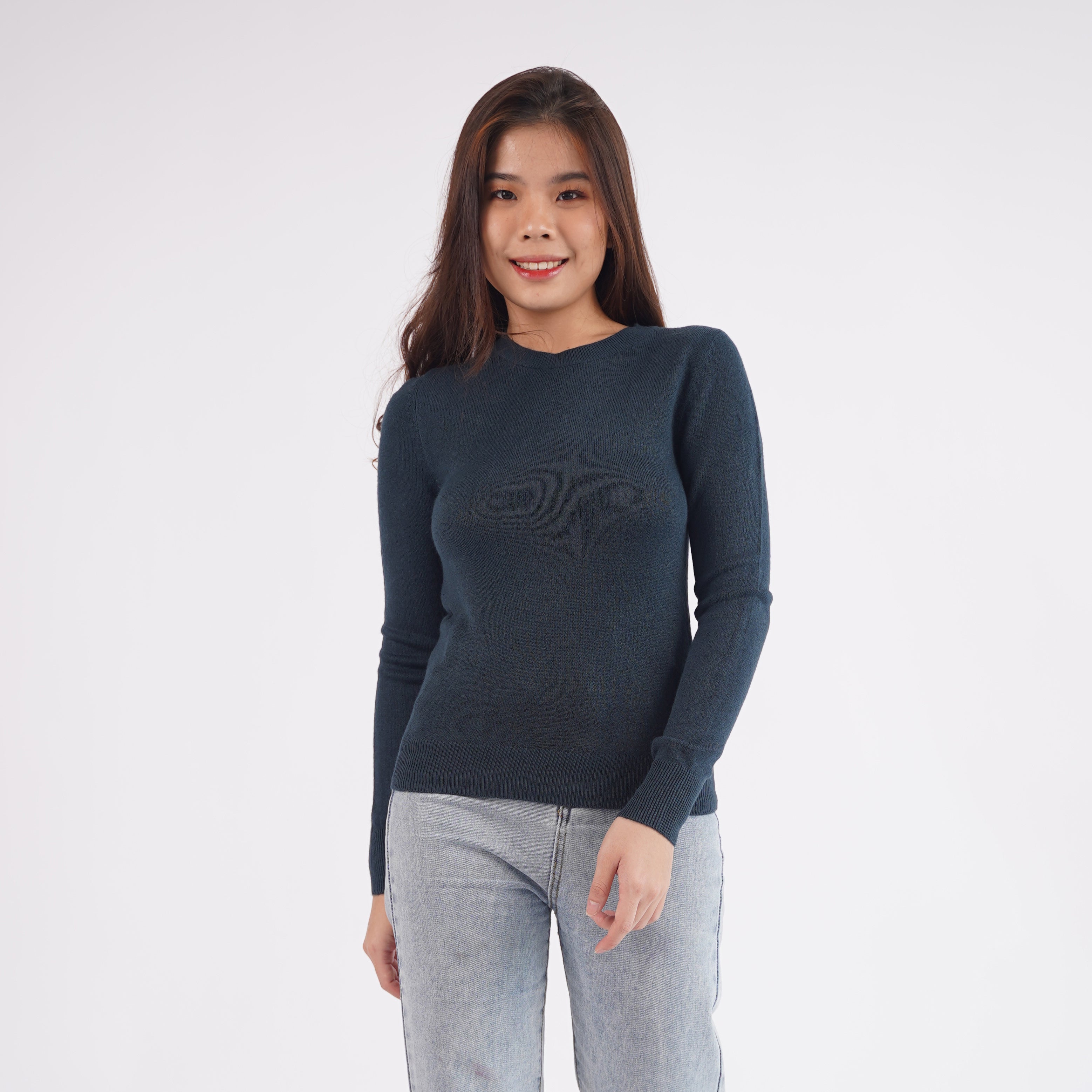 Sweatshirt Wanita Round Neck Basic Knit Motif Polos [CG-ZRS 01]