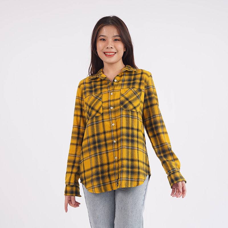 Kemeja Kasual Wanita Motif Plaid Flannel Tersedia 5 Pilihan Warna [CG-MSMS 01]