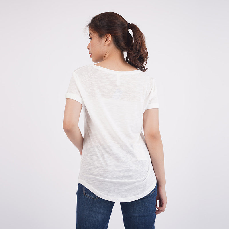 Atasan Kaos Wanita Lengan Pendek Motif Polos  [CG-HMTW 08]