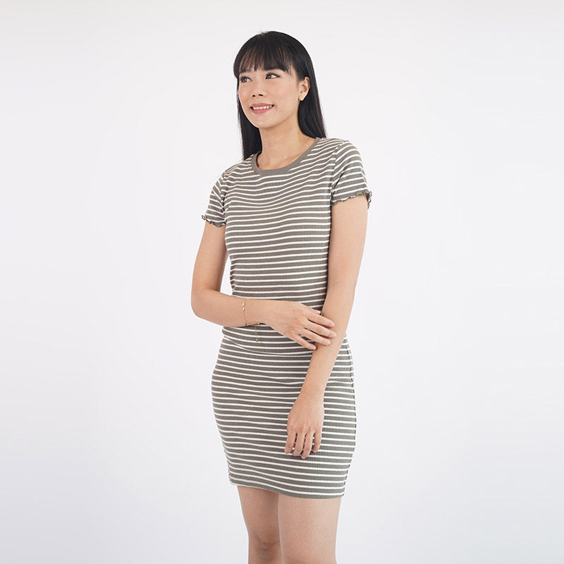 Dress Wanita Ruffle Sleeve Knit [CG-LILY 06]