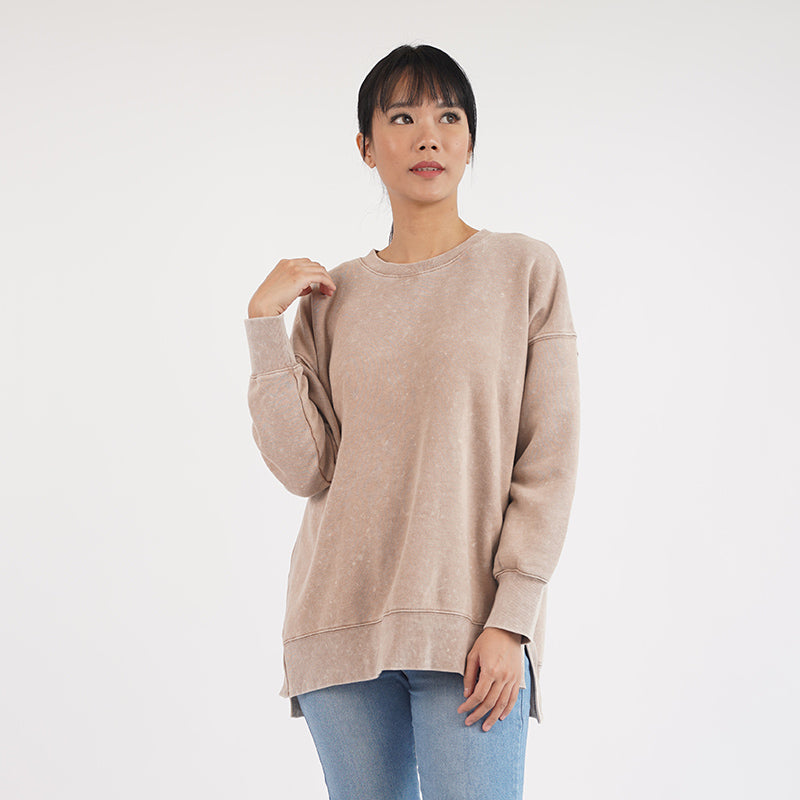 Sweatshirt Wanita Kerah Bulat Motif Polos Tersedia 5 Pilihan Warna [CG-SO 02]