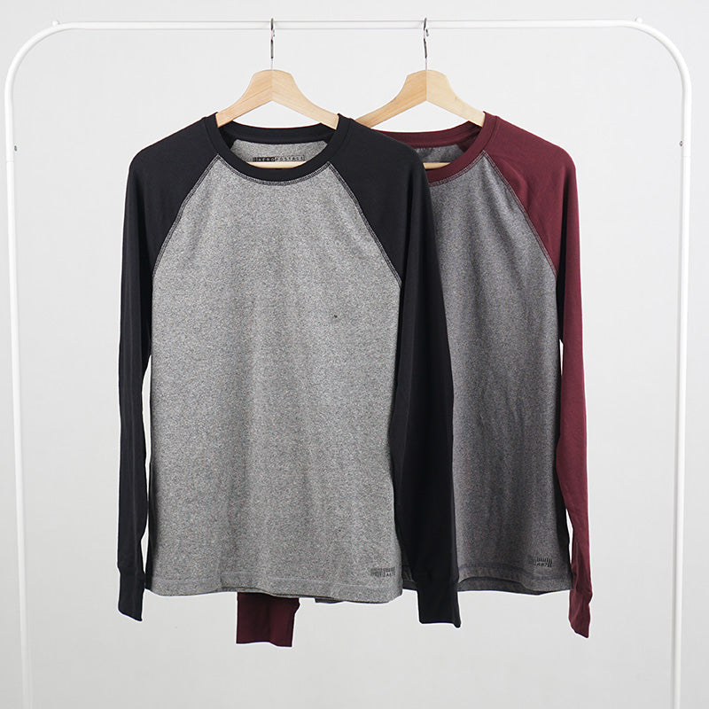 Kaos Pria Lengan Panjang - Long Sleeve Colour Block Raglan Tee [ATML 08]