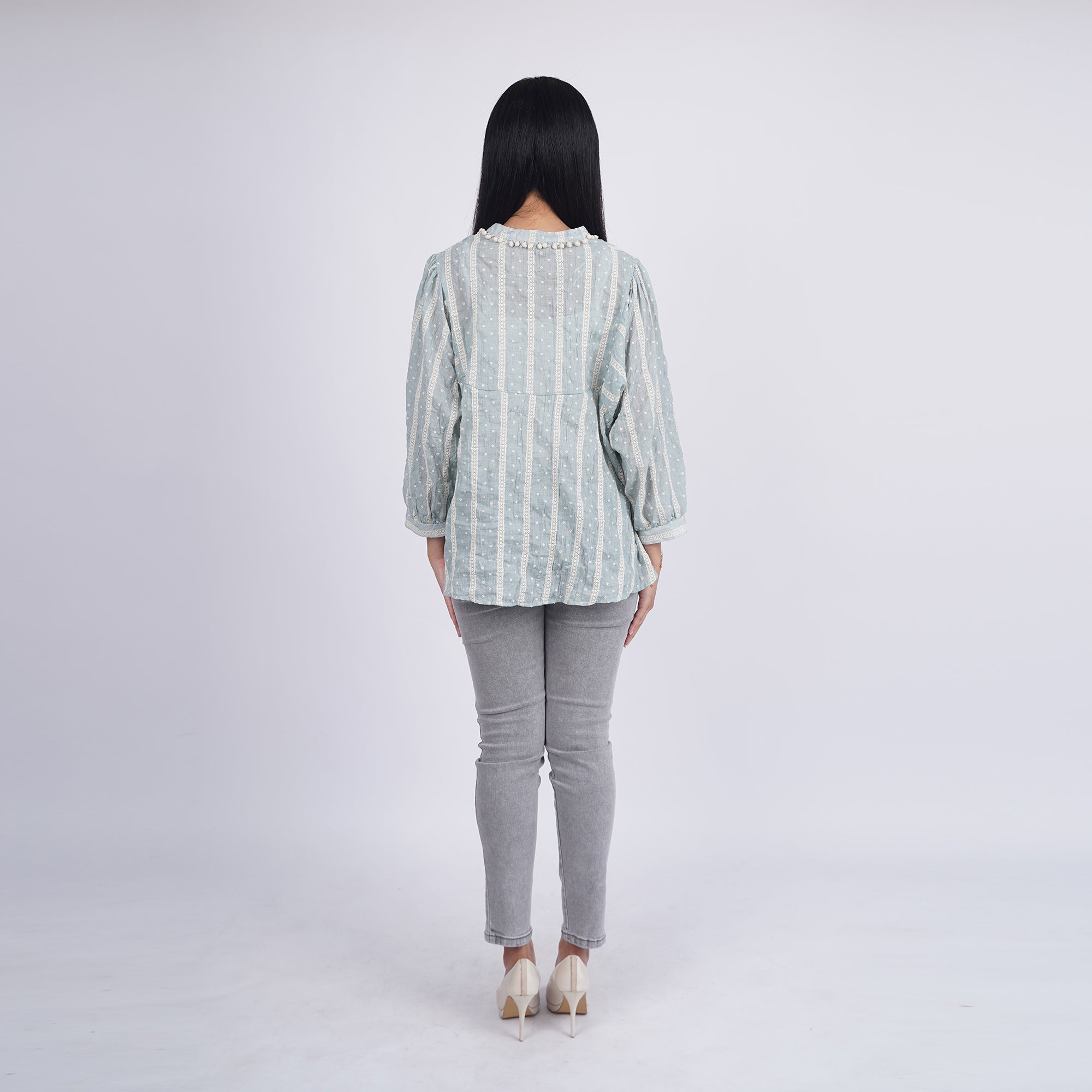 Blouse Wanita Lengan Panjang Kerah V-Neck [CG-ZRB 05]