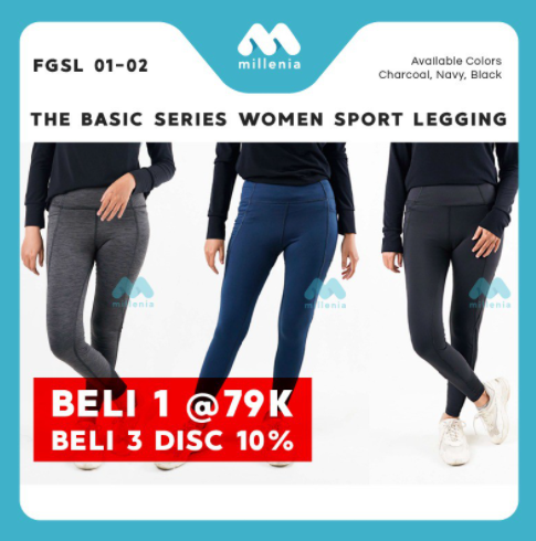 Legging Sport Basic Wanita Branded FGSL 01