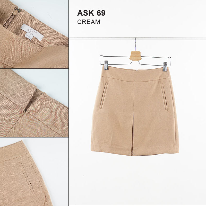 Rok Wanita Bahan Adem Warna Cream dan Black Square (ASK 69&71)
