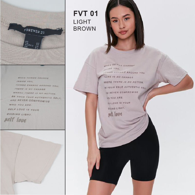Kaos Wanita -Knit Graphic Cotton Tee (FVT 01)