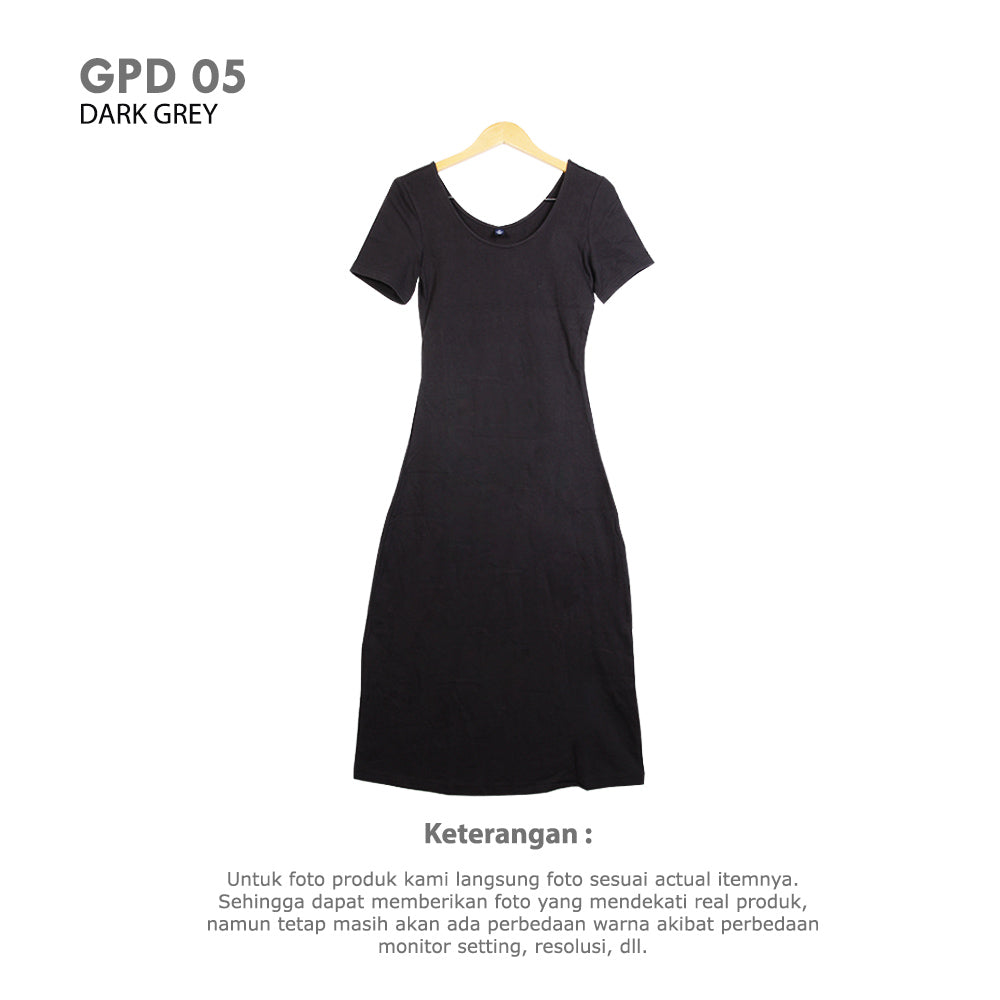 Long Dress Wanita- Long Dress Katun Lengan pendek (GPD 05)