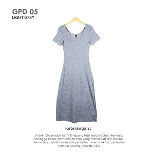 Long Dress Wanita- Long Dress Katun Lengan pendek (GPD 05)