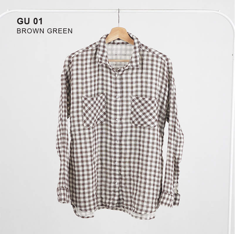 Kemeja Wanita - Plaid Women Shirt [GU 01]