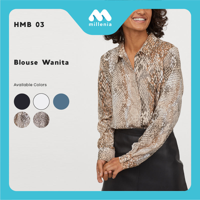 Kemeja Wanita - Long Sleeve Soft Women Blouse (HMB 03)