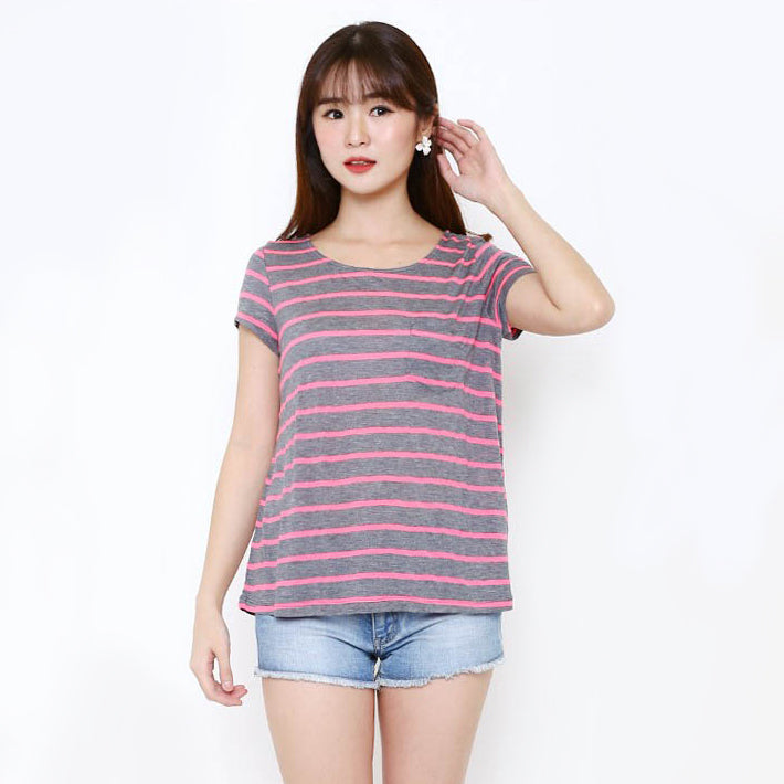 Kaos Wanita -Tshirt With Chest Pocket [HMT 01]