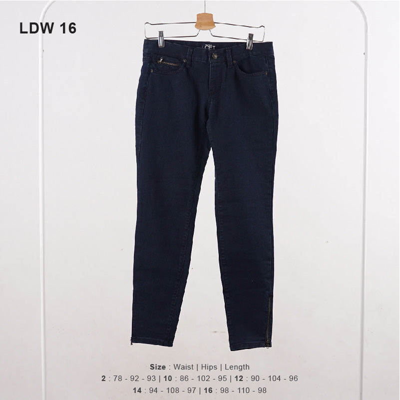 Celana Jeans Wanita - Dark Denim Modern Skinny Zipper Jeans (LDW 16)