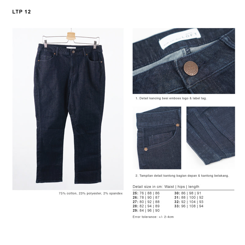 Celana Jeans Wanita - Curvy Kick Crop Denim Jeans [LTP 12]