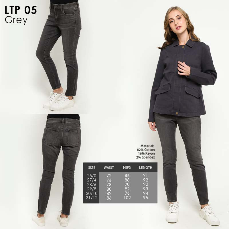 Celana Jeans Wanita -Grey Modern Skinny Jeans (LTP 05)