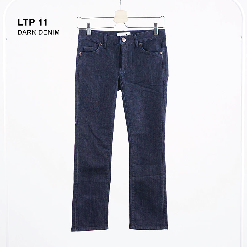 Celana Jeans Wanita - Denim Kick Crop Dark Denim Jeans [LTP 11]