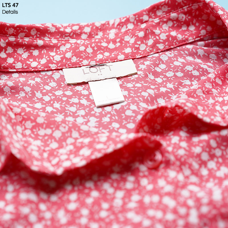 Kemeja Wanita Popover Abstract Polyester Shirt (LTS 47)