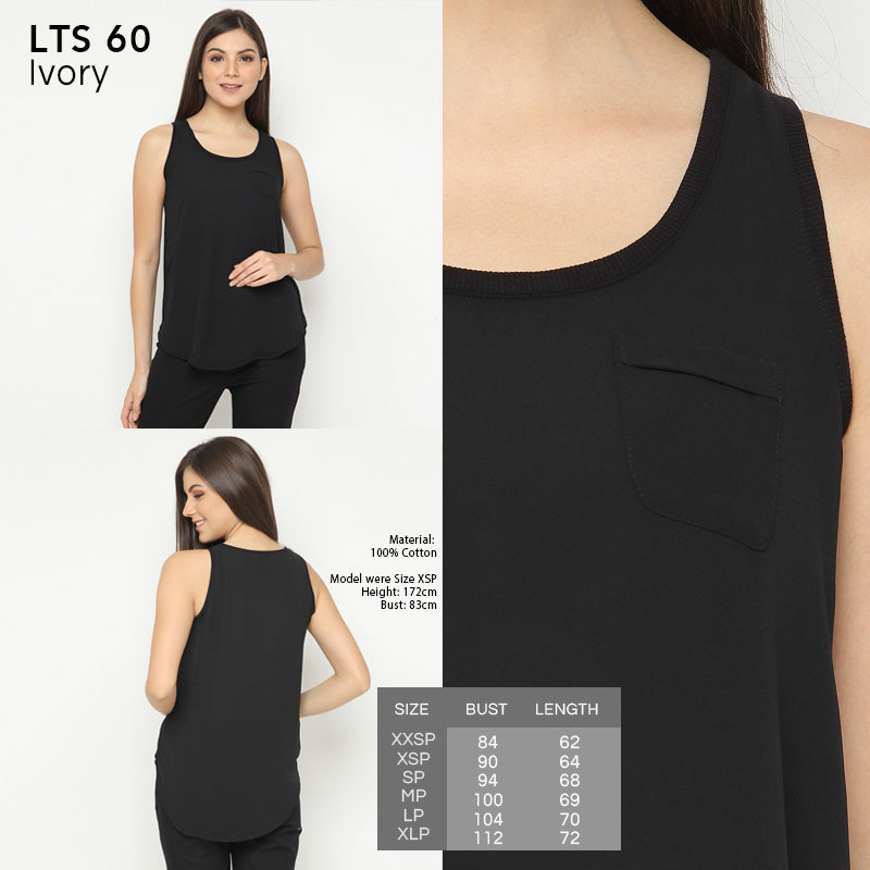 Tank Top Wanita Tanpa Lengan-Basic Sleeveless Polyester Top (LTS 60)