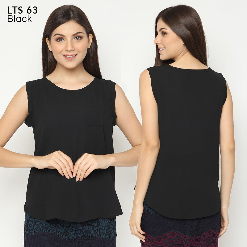 Blouse Wanita-Sleeveless Polyester Linen Top [LTS 63]