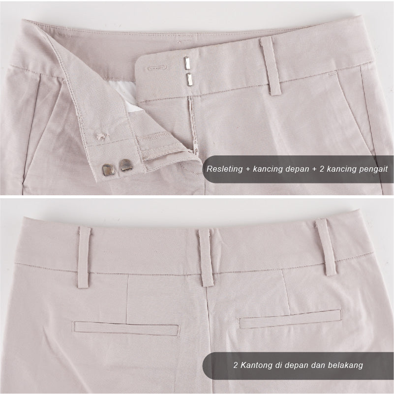 Celana Pendek Wanita - Cream And Navy Women Short Pants (MAS 10)