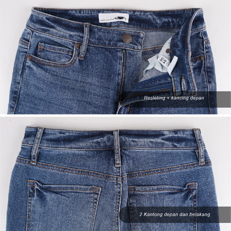 Celana Jeans Wanita - Curvy High Waist Skinny Ankle Jeans Pant (MLL 116 , MLL 54)